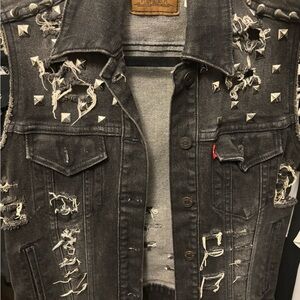 Levi’s Studded Distressed Denim Vest